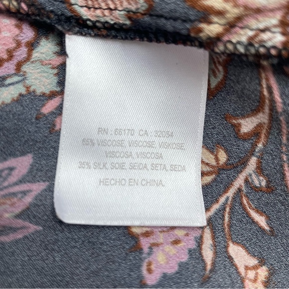 Anthropologie x Kachel Mixed Floral Print Long-Sleeve Midi Dress Black Sz 2 EUC - Picture 12 of 16